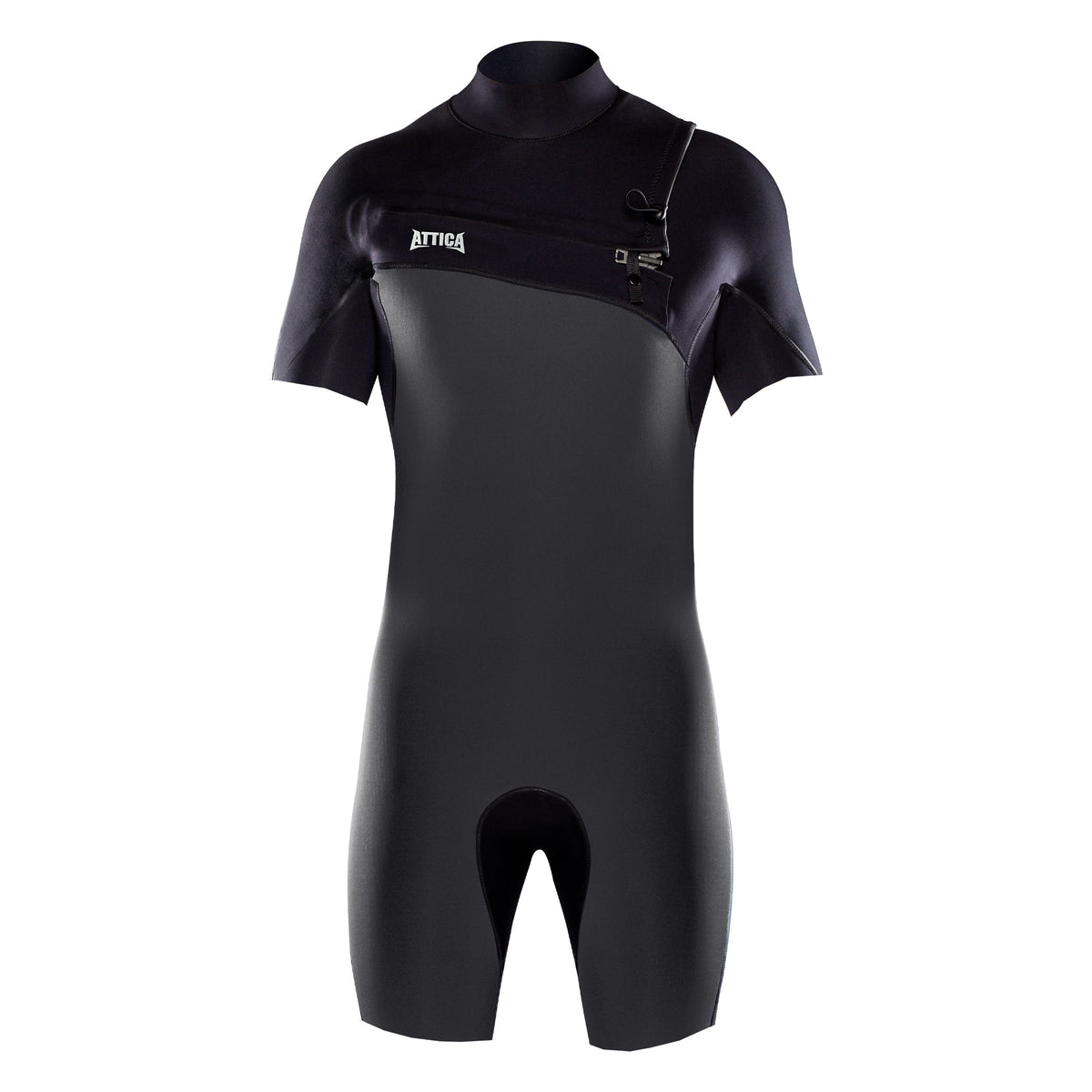 Attica OMEGA Short Sleeve Chest Zip 2/2MM Spring - GRAPHITE / BLACK